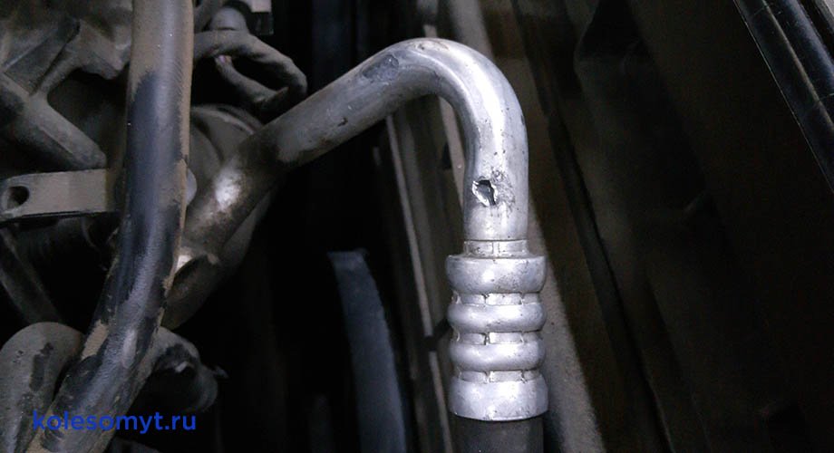 ремонт трубки кондиционера VW